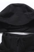Оптом Ветровка мужская софтшелл виндстоппер с капюшоном спортивная черного цвета 9615_1Ch, фото 19