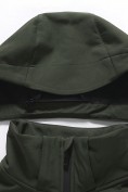 Оптом Ветровка мужская софтшелл виндстоппер с капюшоном спортивная цвета хаки 9615_1Kh, фото 18
