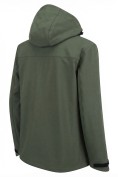 Оптом Ветровка мужская софтшелл виндстоппер с капюшоном спортивная цвета хаки 9615_1Kh, фото 5