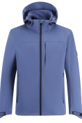 Оптом Ветровка мужская софтшелл виндстоппер с капюшоном спортивная синего цвета 9615_1S