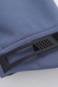 Оптом Ветровка мужская софтшелл виндстоппер с капюшоном спортивная синего цвета 9615_1S, фото 13