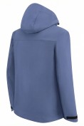 Оптом Ветровка мужская софтшелл виндстоппер с капюшоном спортивная синего цвета 9615_1S, фото 5
