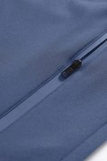 Оптом Ветровка мужская софтшелл виндстоппер с капюшоном спортивная синего цвета 9615_1S, фото 8