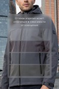 Оптом Ветровка мужская софтшелл виндстоппер с капюшоном спортивная темно-серого цвета 9615_1TC, фото 7