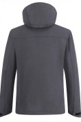 Оптом Ветровка мужская софтшелл виндстоппер с капюшоном спортивная темно-серого цвета 9615_1TC, фото 6