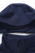 Оптом Ветровка мужская софтшелл виндстоппер с капюшоном спортивная темно-синего цвета 9615_1TS, фото 18