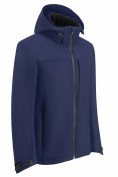 Оптом Ветровка мужская софтшелл виндстоппер с капюшоном спортивная темно-синего цвета 9615_1TS, фото 3