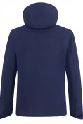 Оптом Ветровка мужская софтшелл виндстоппер с капюшоном спортивная темно-синего цвета 9615_1TS, фото 6