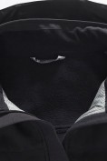 Оптом Ветровка женская софтшелл виндстоппер с капюшоном спортивная черного цвета 9616_1Ch, фото 14