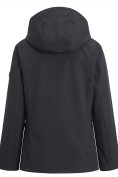 Оптом Ветровка женская софтшелл виндстоппер с капюшоном спортивная черного цвета 9616_1Ch, фото 4