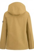 Оптом Ветровка женская софтшелл виндстоппер с капюшоном спортивная горчичного цвета 9616_1G, фото 4
