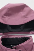 Оптом Ветровка женская софтшелл виндстоппер с капюшоном спортивная малинового цвета 9616_1M, фото 13