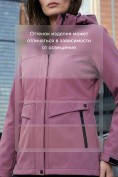 Оптом Ветровка женская софтшелл виндстоппер с капюшоном спортивная малинового цвета 9616_1M, фото 3