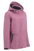 Оптом Ветровка женская софтшелл виндстоппер с капюшоном спортивная малинового цвета 9616_1M, фото 3