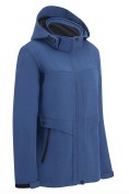 Оптом Ветровка женская софтшелл виндстоппер с капюшоном спортивная синего цвета 9616_1S, фото 3