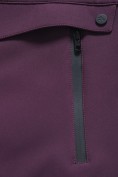 Оптом Ветровка женская софтшелл виндстоппер с капюшоном спортивная темно-фиолетового цвета 9616_1TF, фото 12