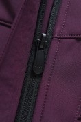 Оптом Ветровка женская софтшелл виндстоппер с капюшоном спортивная темно-фиолетового цвета 9616_1TF, фото 15