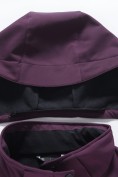 Оптом Ветровка женская софтшелл виндстоппер с капюшоном спортивная темно-фиолетового цвета 9616_1TF, фото 17