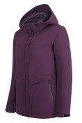 Оптом Ветровка женская софтшелл виндстоппер с капюшоном спортивная темно-фиолетового цвета 9616_1TF, фото 2