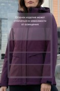 Оптом Ветровка женская софтшелл виндстоппер с капюшоном спортивная темно-фиолетового цвета 9616_1TF, фото 4