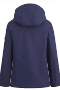 Оптом Ветровка женская софтшелл виндстоппер с капюшоном спортивная темно-синего цвета 9616_1TS, фото 4