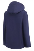 Оптом Ветровка женская софтшелл виндстоппер с капюшоном спортивная темно-синего цвета 9616_1TS, фото 6