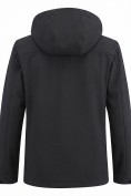 Оптом Ветровка мужская софтшелл виндстоппер с капюшоном спортивная черного цвета 9617_1Ch, фото 4