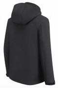 Оптом Ветровка мужская софтшелл виндстоппер с капюшоном спортивная черного цвета 9617_1Ch, фото 6