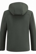 Оптом Ветровка мужская софтшелл виндстоппер с капюшоном спортивная цвета хаки 9617_1Kh, фото 4