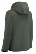 Оптом Ветровка мужская софтшелл виндстоппер с капюшоном спортивная цвета хаки 9617_1Kh, фото 5
