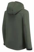 Оптом Ветровка мужская софтшелл виндстоппер с капюшоном спортивная цвета хаки 9617_1Kh, фото 6