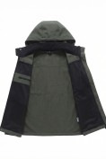 Оптом Ветровка мужская софтшелл виндстоппер с капюшоном спортивная цвета хаки 9617_1Kh, фото 7