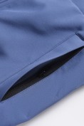 Оптом Ветровка мужская софтшелл виндстоппер с капюшоном спортивная синего цвета 9617_1S, фото 11