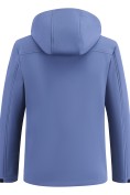 Оптом Ветровка мужская софтшелл виндстоппер с капюшоном спортивная синего цвета 9617_1S, фото 5