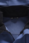 Оптом Ветровка мужская софтшелл виндстоппер с капюшоном спортивная синего цвета 9617_1S, фото 9