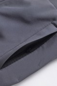 Оптом Ветровка мужская софтшелл виндстоппер с капюшоном спортивная темно-серого цвета 9617_1TC, фото 14