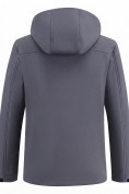 Оптом Ветровка мужская софтшелл виндстоппер с капюшоном спортивная темно-серого цвета 9617_1TC, фото 4