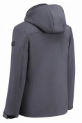 Оптом Ветровка мужская софтшелл виндстоппер с капюшоном спортивная темно-серого цвета 9617_1TC, фото 5