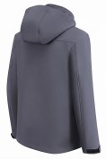 Оптом Ветровка мужская софтшелл виндстоппер с капюшоном спортивная темно-серого цвета 9617_1TC, фото 6