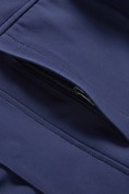 Оптом Ветровка мужская софтшелл виндстоппер с капюшоном спортивная темно-синего цвета 9617_1TS, фото 16