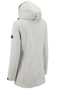 Оптом Парка женская софтшелл виндстоппер удлинённая с капюшоном белого цвета 9618_1Bl, фото 5