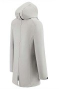 Оптом Парка женская софтшелл виндстоппер удлинённая с капюшоном белого цвета 9618_1Bl, фото 6