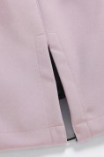 Оптом Парка женская софтшелл виндстоппер удлинённая с капюшоном розового цвета 9618_1R, фото 12