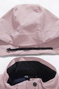 Оптом Парка женская софтшелл виндстоппер удлинённая с капюшоном розового цвета 9618_1R, фото 16