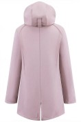 Оптом Парка женская софтшелл виндстоппер удлинённая с капюшоном розового цвета 9618_1R, фото 4