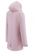 Оптом Парка женская софтшелл виндстоппер удлинённая с капюшоном розового цвета 9618_1R, фото 6