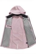 Оптом Парка женская софтшелл виндстоппер удлинённая с капюшоном розового цвета 9618_1R, фото 7