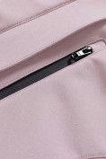 Оптом Парка женская софтшелл виндстоппер удлинённая с капюшоном розового цвета 9618_1R, фото 9