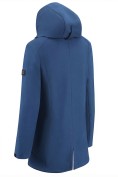 Оптом Парка женская софтшелл виндстоппер удлинённая с капюшоном синего цвета 9618_1S, фото 5