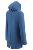 Оптом Парка женская софтшелл виндстоппер удлинённая с капюшоном синего цвета 9618_1S, фото 6